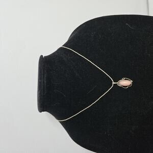 Vintage Sterling Pink Conch Shell Pendant Necklace Artist Marked Sterling